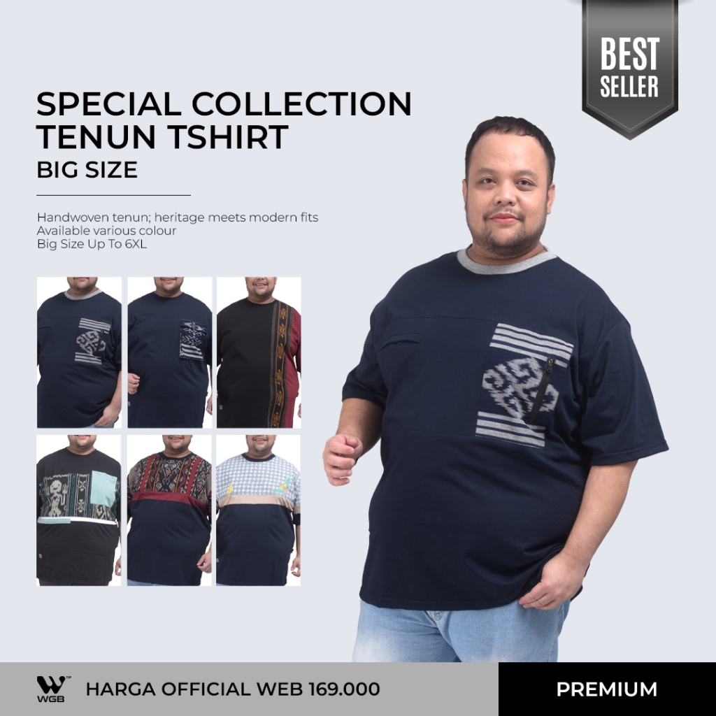 WGB Kaos Tenun Pria Big Size Ukuran Jumbo XXL XXXL