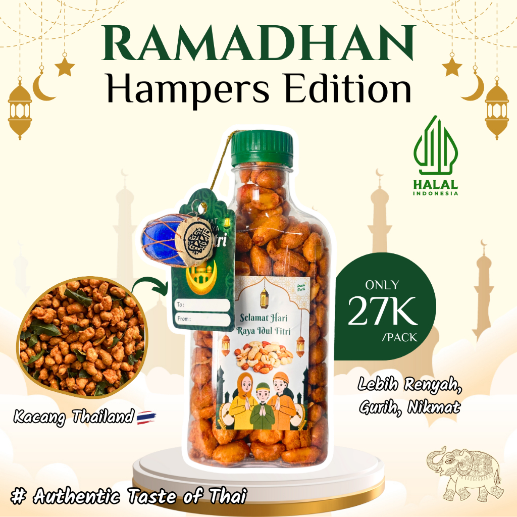 

Hampers Lebaran Idul Fitri Kacang Thailand Kemasan Botol Free Mini Bedug dan Kartu Ucapan Idul Fitri