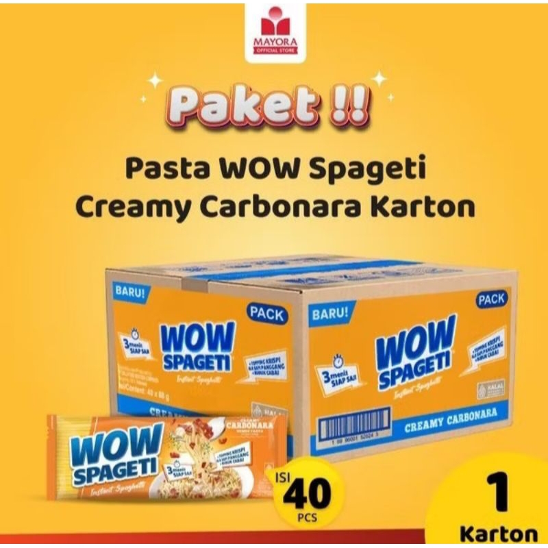 

Wow Spagetti Creamy Carbonara Instant Dus 40 x 88 gram