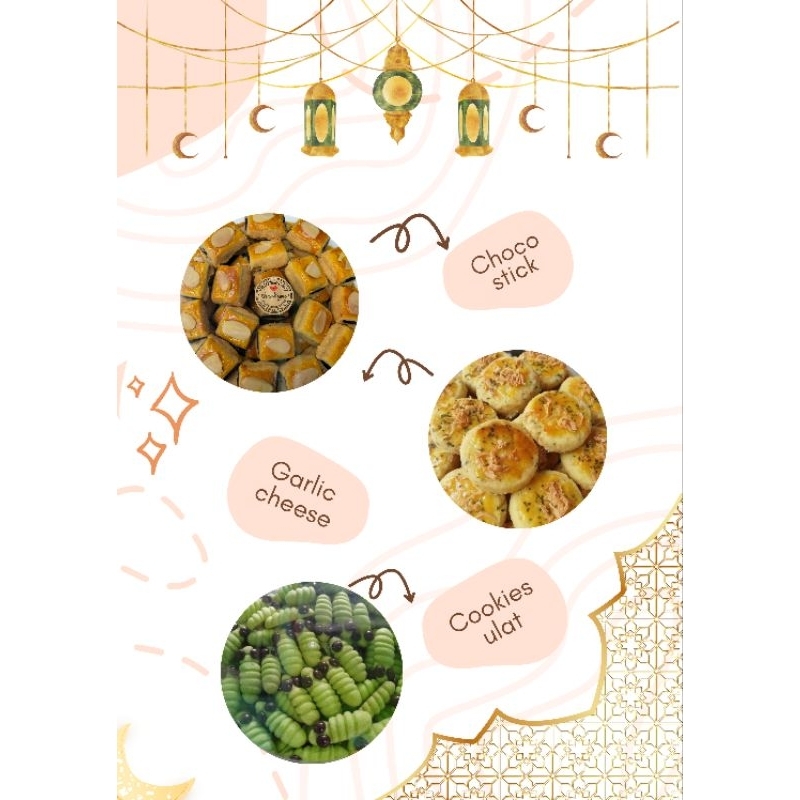 

Kue kering lebaran 2025 kue premium Cookies ulat Choco stick Garlic cheese hampers lebaran paket toples 500gr murah enak lezat