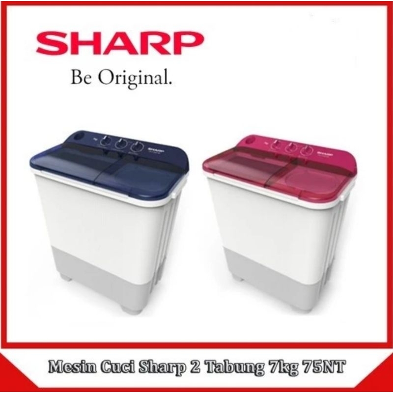 MESIN CUCI SHARP 2 TABUNG 7KG EST75NT - WARNA PINK & BIRU