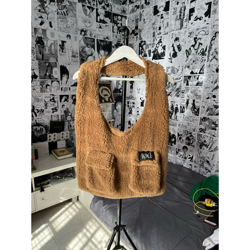 (reworked) tas tod tas selempang streetwear shoulder bag tas bahu sherpa crossbody bag