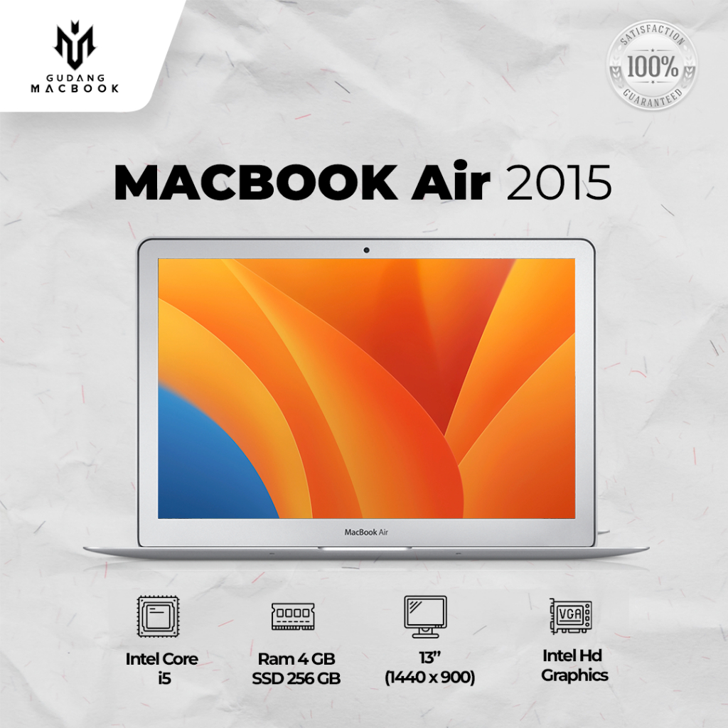 Macbook Air 13 Early 2015 Core i5 Ram 8 GB Flash Storage 256 GB