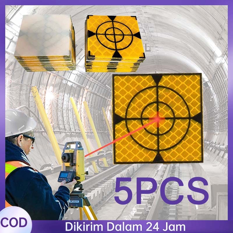5pcs 5x5cm Survey Reflector Sheet Prisma Target Sticker Stiker Laser Leica Sheet Prisma Target Refle