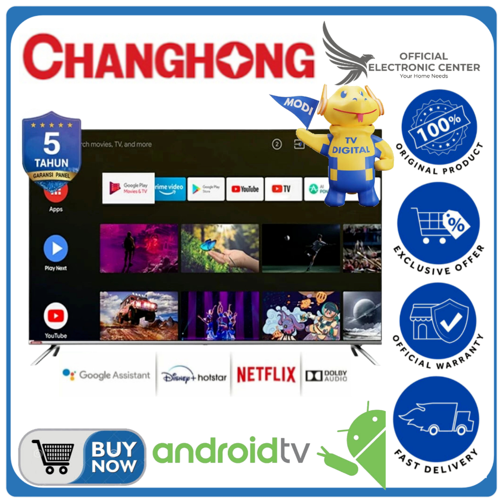 TV CHANGHONG L32H7 L 32H7 ANDROID SMART TV 32 INCH LED TV HD DIGITAL TV FRAMELESS TECHNOLOGY CHANGHO