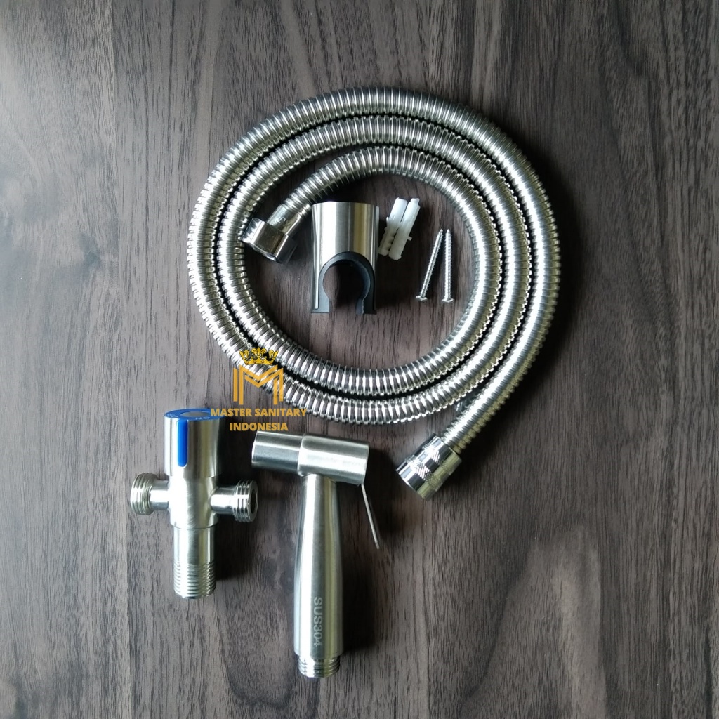 Jet Shower Stainless SUS304 + Kran Shower Tee Double SS