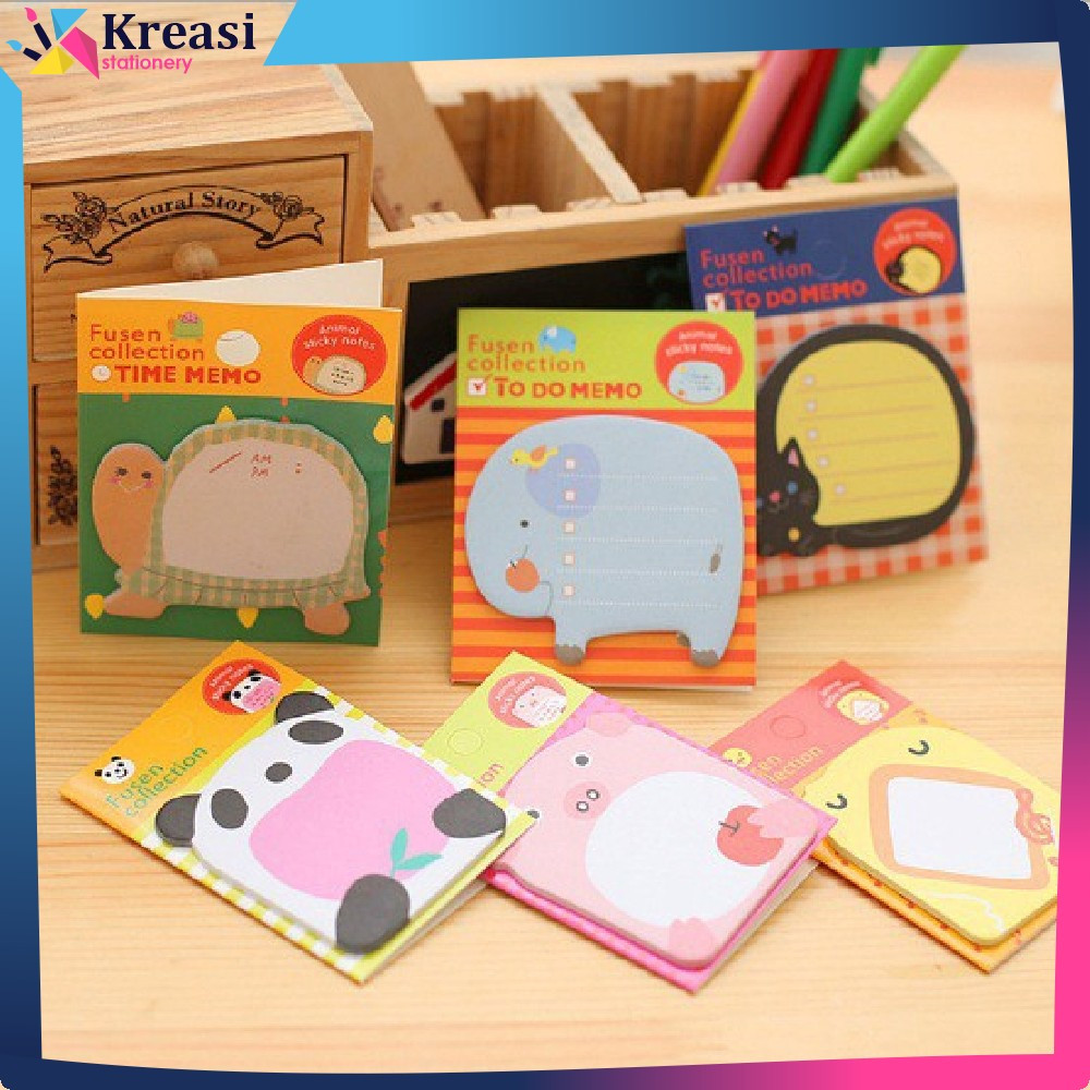 

Catatan Memo Note Karakter Animal Lucu Unik Sticky Notes Motif Binatang Tempelan Kertas Kreasi Stationery A3