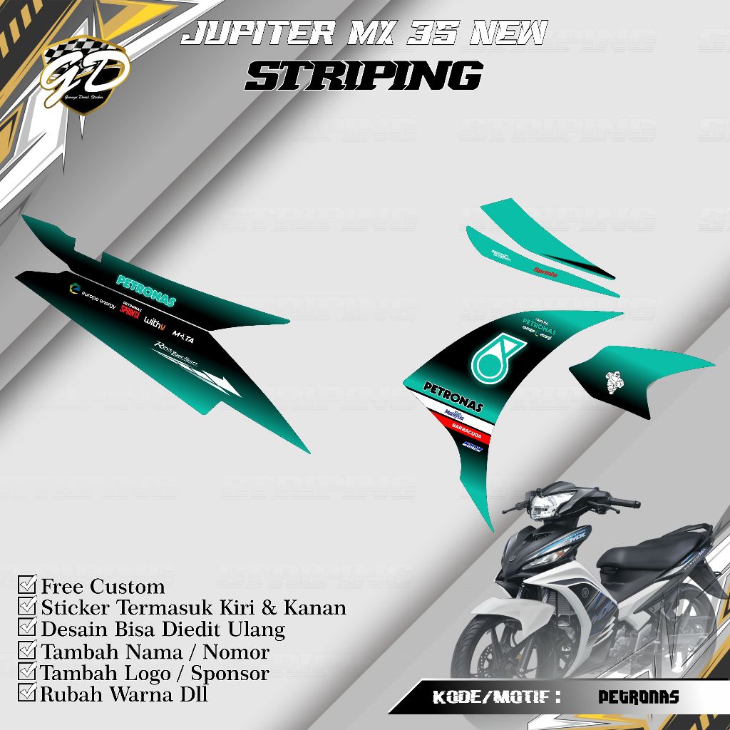 Striping Jupiter mx 135 Stiker Striping Jupiter MX new 135 Petronas
