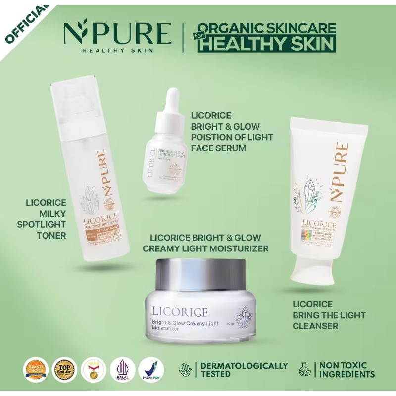 Paket Npure Licorice Brightening Mencerahkan 1 Set Isi 4 Pcs