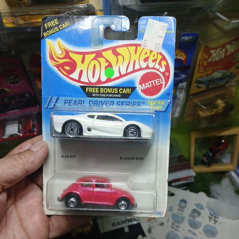 Hotwheels VW Bug & Jaguar XJ220 Pearl Driver Series Rare Langkah th 1994