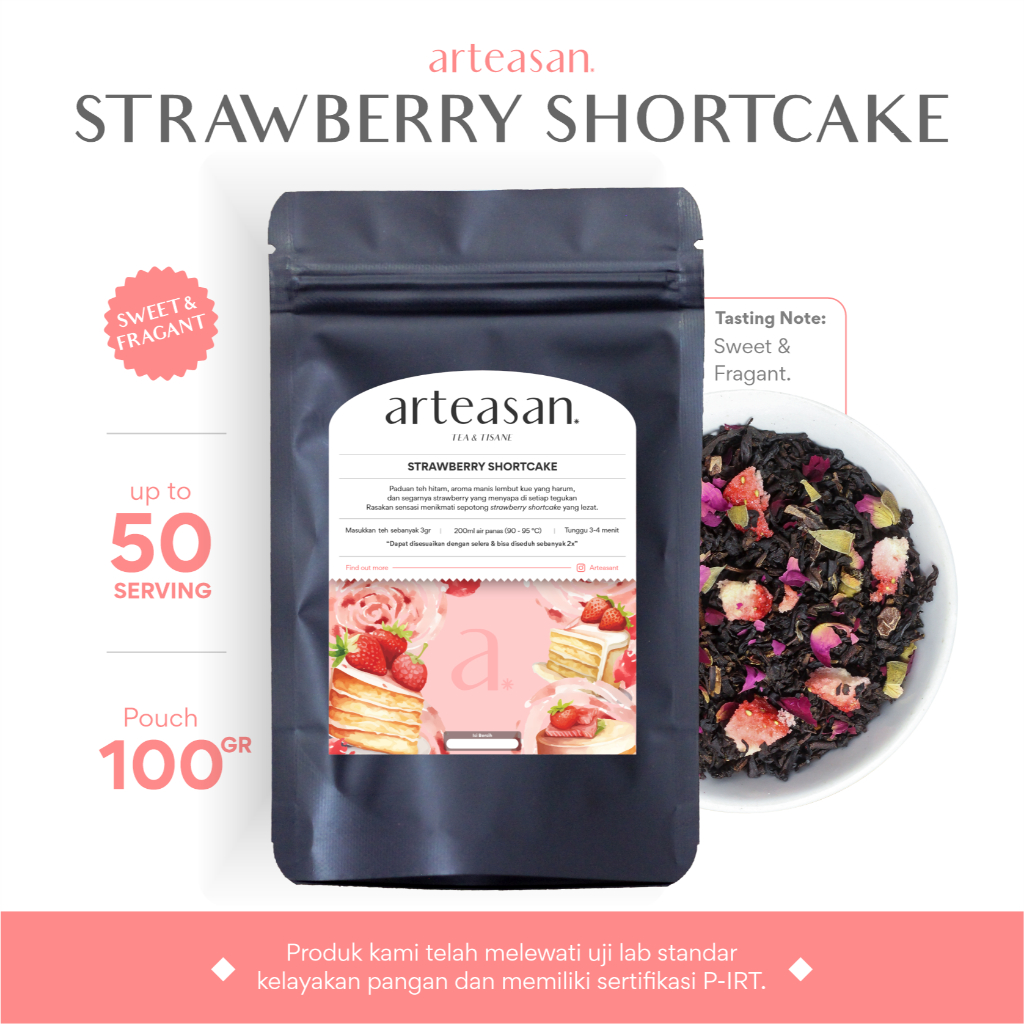 

Strawberry Shortcake - Tea Blend - Ukuran 100 g / Teh Kue Strawberry / Loose Leaf Tea