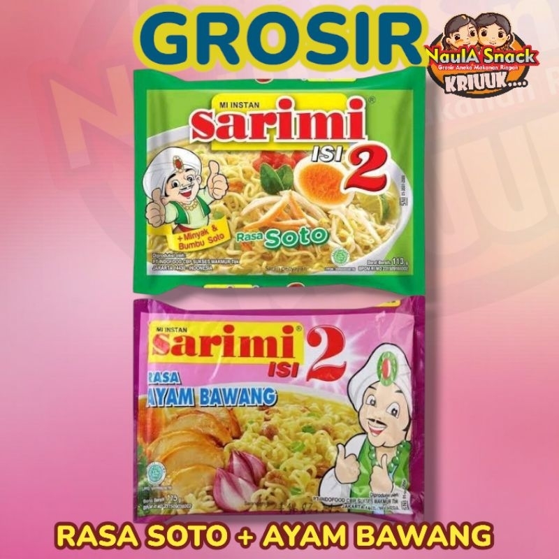 

Sarimi Kuah Isi 2 Grosir Rasa Soto dan Ayam Bawang