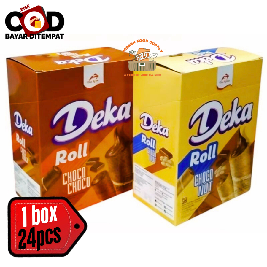 

[ BERKAH ] Deka Wafer Roll Dua Kelinci Box Isi 24 x 7gr Choco Nut Choco Choco Snack Cemilan Anak Murah Halal