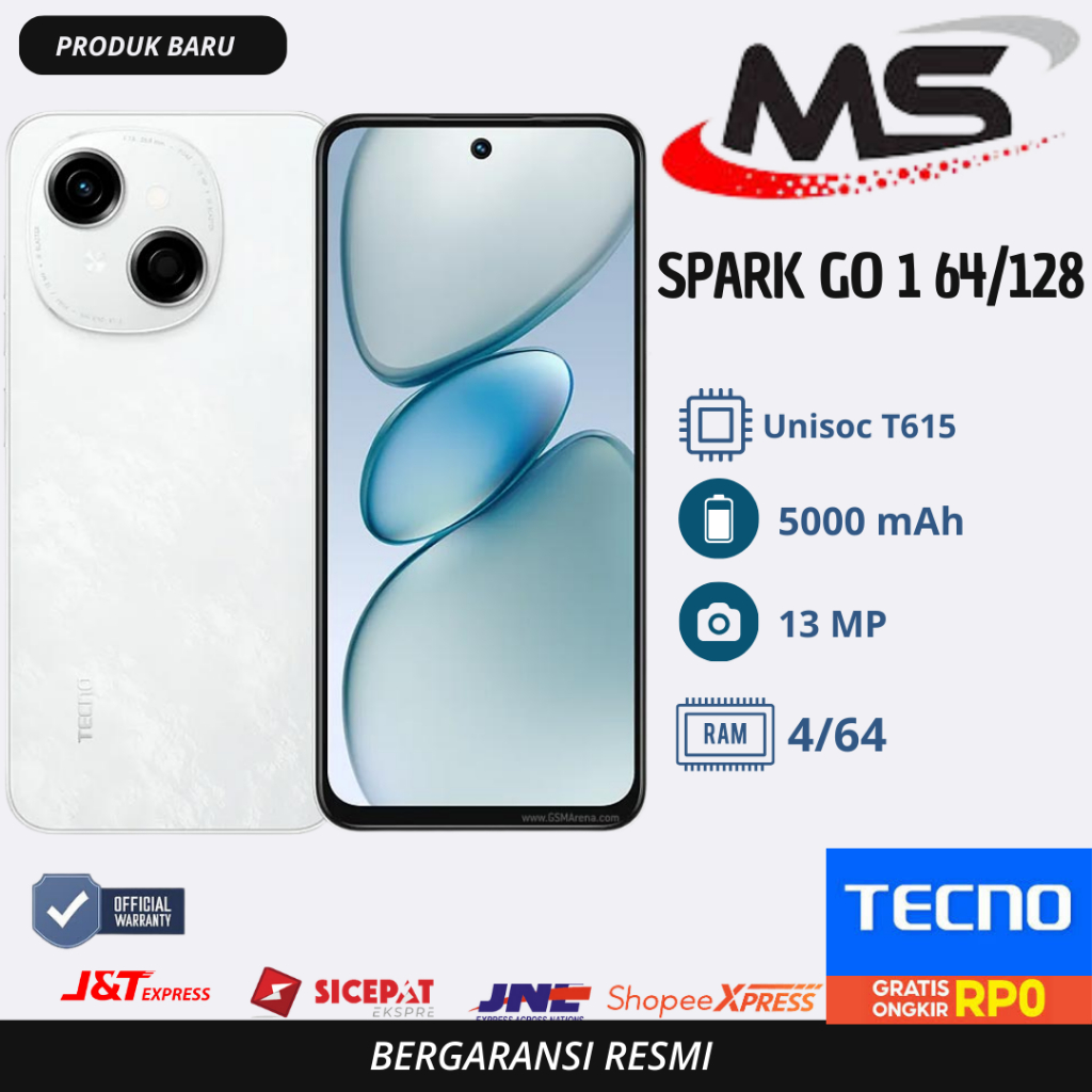 TECNO SPARK GO 1 RAM 4/128 GB | TECNO SPARK GO1 RAM 4/64 GB GARANSI RESMI TECNO INDONESIA