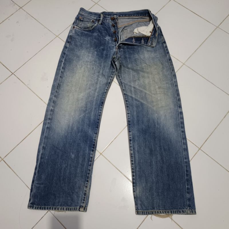Vintage 80s Edwin 505 Japan Red Selvedge Button Fly Denim Pants size 30