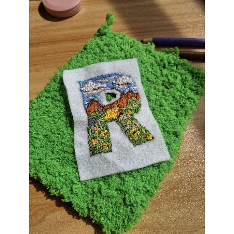 Embroidery Patch Alphabet Landscape | Hand Embroidery