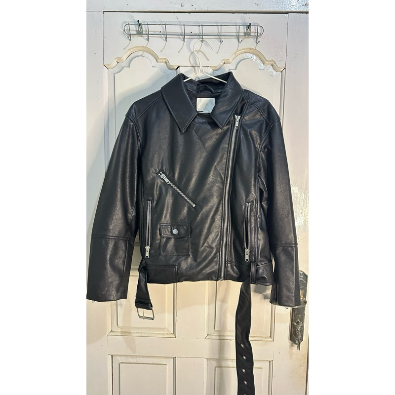 Preloved Leather Jacket H&M
