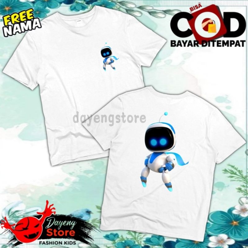(BISA COD) KAOS ANAK DEPAN BELAKANG ASTRO BOT SINGLE FREE NAMA