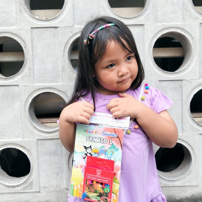 Paket Buku Mewarnai Set Pensil Warna | Buku Warna Anak | Painting Set