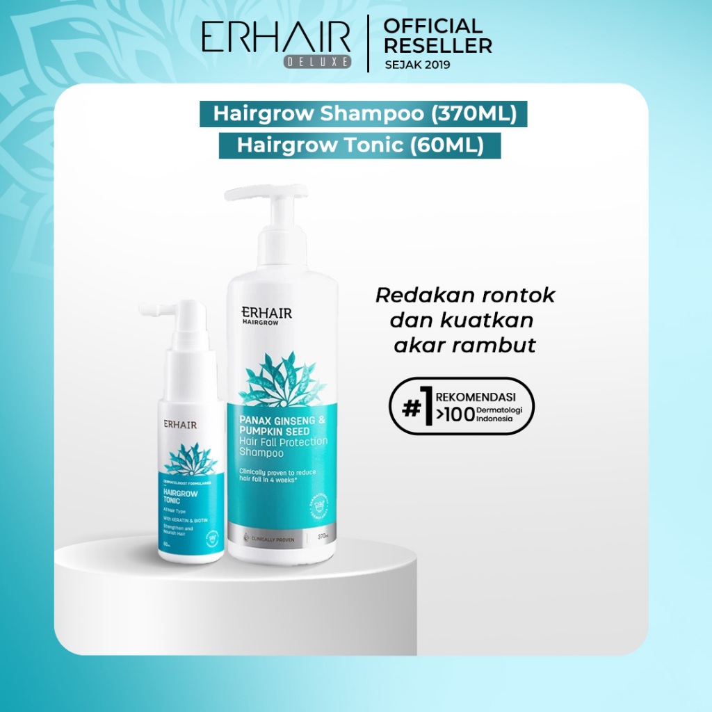 ERHA ERHAIR Shampoo Penumbuh Rambut Hairgrow Hair Fall Shampo & Tonic - Mengurangi Rambut Rontok