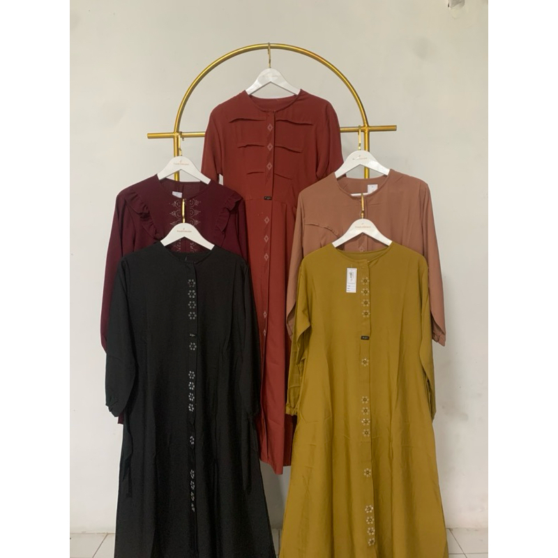 Frendi Collection | Gamis rosemary by Al-Gina collection premium, dress gamis busui friendly, gamis 