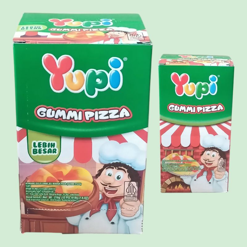 

Permen Yupi Gummi Pizza Besar & Kecil Candy [12 pcs/box]