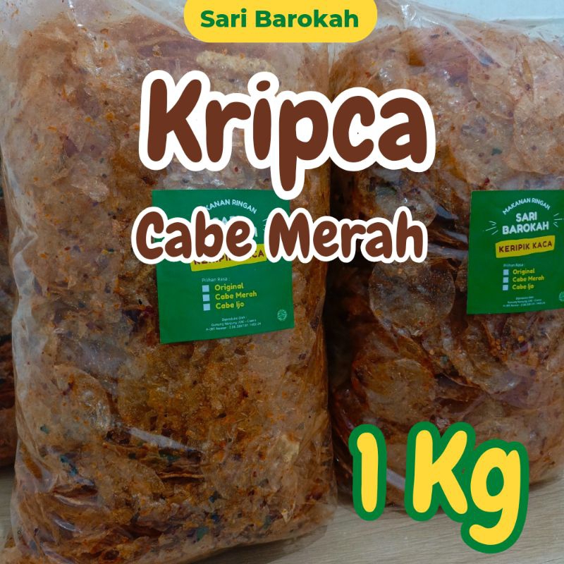 

Kripik Kaca Pedas Kripca Kripik Beling Rasa Cabe Merah 1 Kg