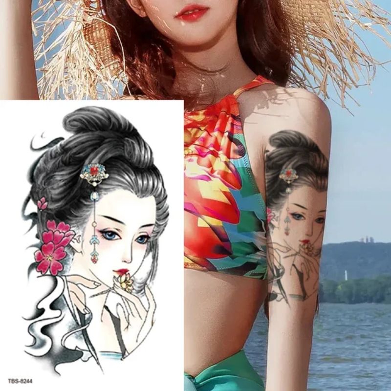 Muna Beauty - Premium Tattoo Tatto Tato Temporary Temporer Seri WANITA Douyin Prajurit China Kuno Ta