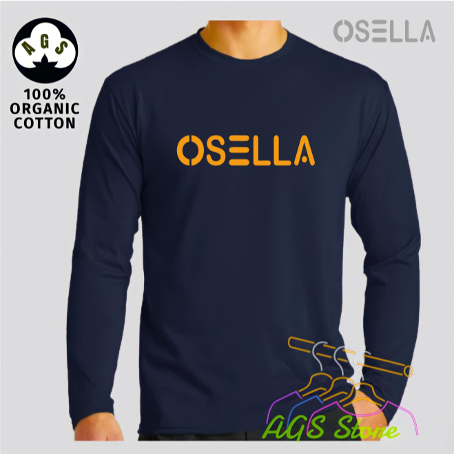 Kaos Distro Osella Premium Orange T-Shirt Pria Lengan Panjang Kaos wanita - baju kaos pria wanita le