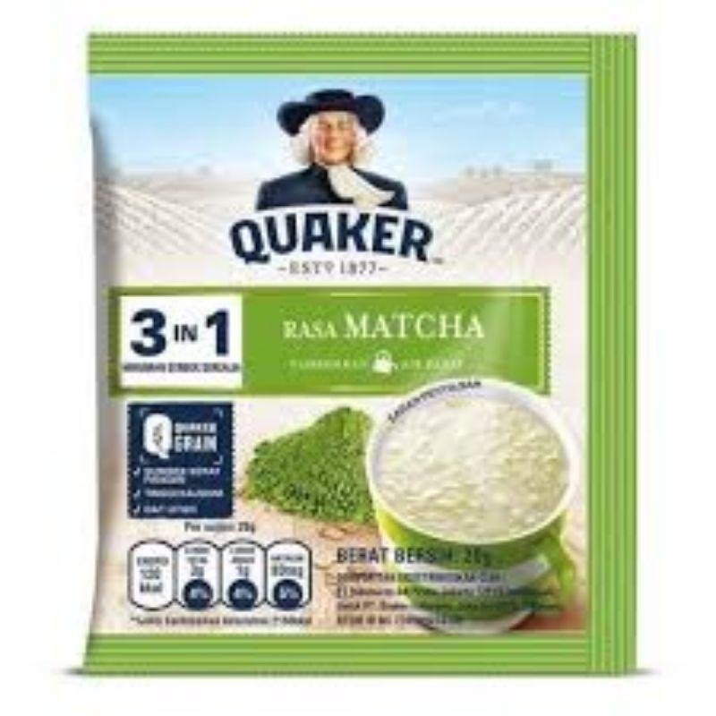 

Quaker oat 3in1 kemasan sachet Rasa Matcha isi 10 pcs