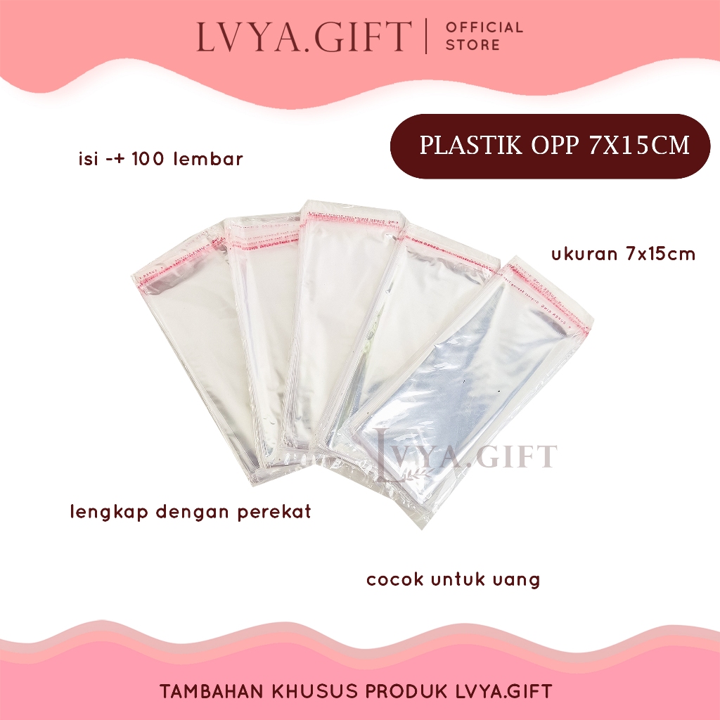 A4 PLASTIK OPP UANG 7X15CM + PEREKAT
