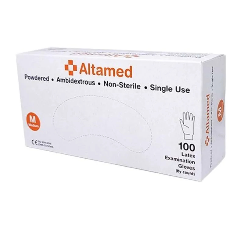 Handscoon Sarung Tangan Latex Karet Steril Altamed Glove  Nitrile UKURAN M - 100 PCS