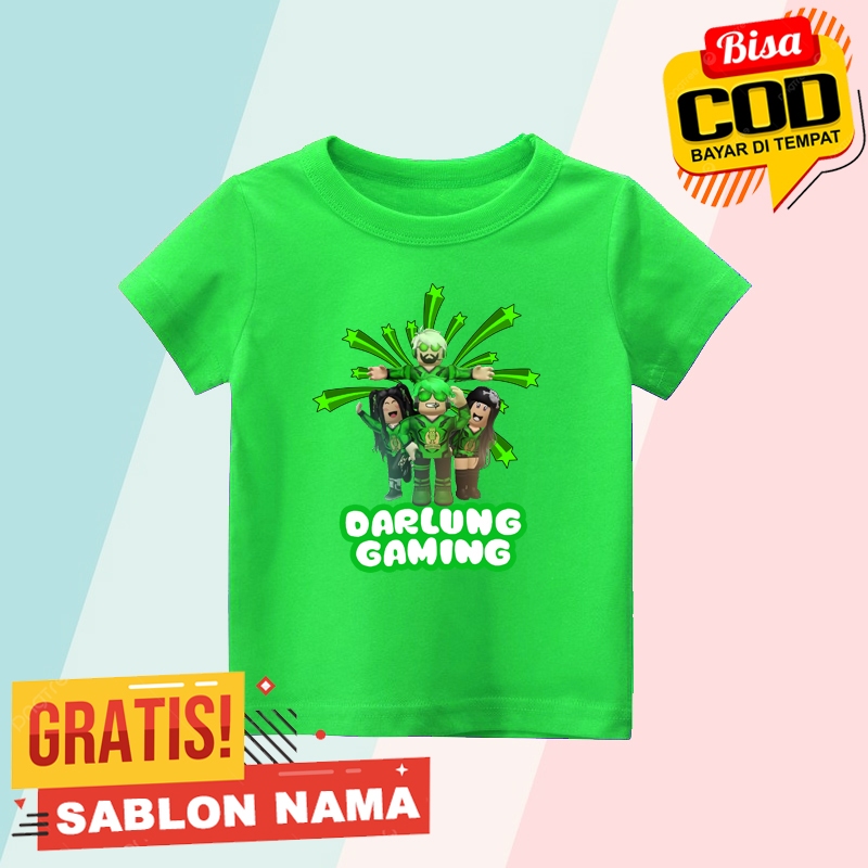 Baju Kaos Anak Darlung Gaming / Kaos Anak Laki Laki & Perempuan Custom Nama Darlung Gaming