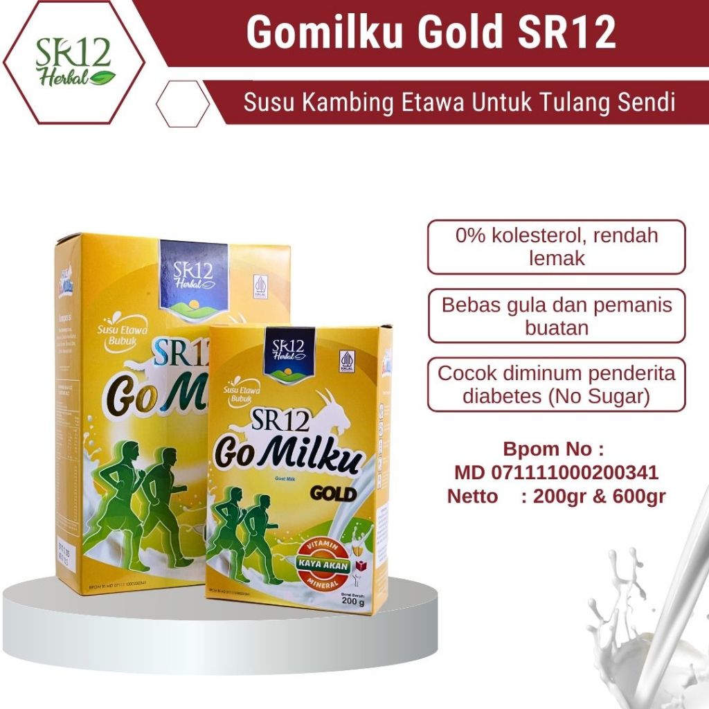 

Gomilku Gold SR12 Go Milku Susu Kambing Etawa Bubuk Tanpa Gula Rendah Lemak