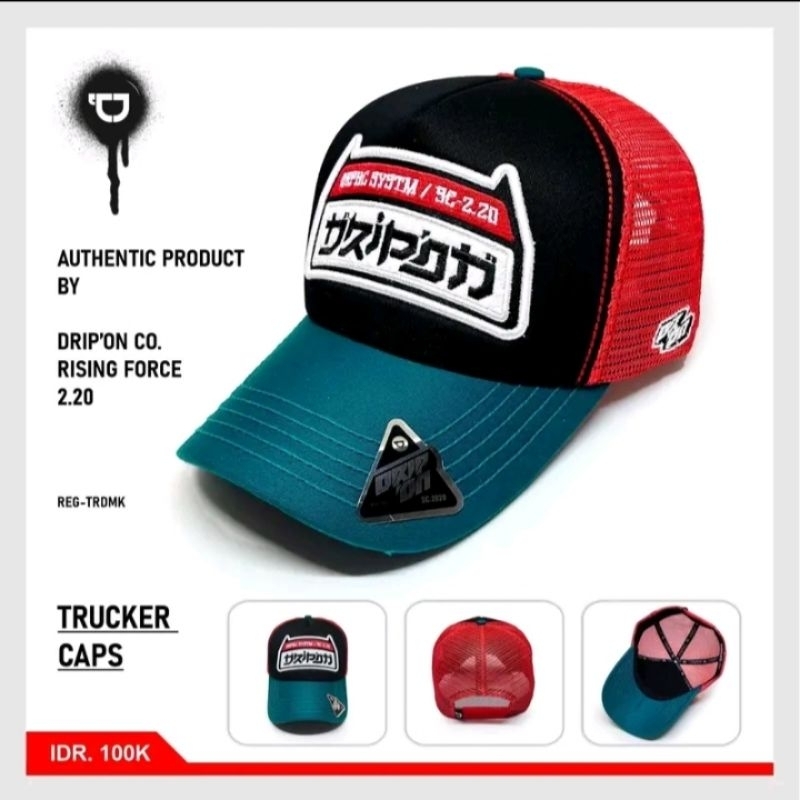 DRIPON Topi trucker topi jaring TOSCA HITAM MERAH