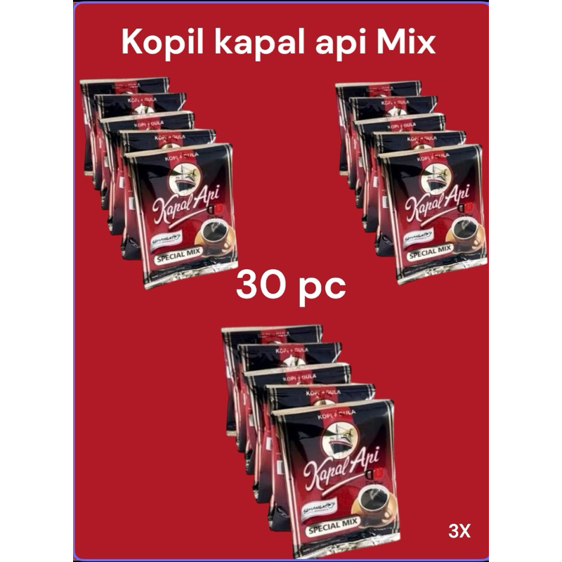 

KOPI KAPAL API MIX SPESIAL 3 RENCENG 30 SACHET