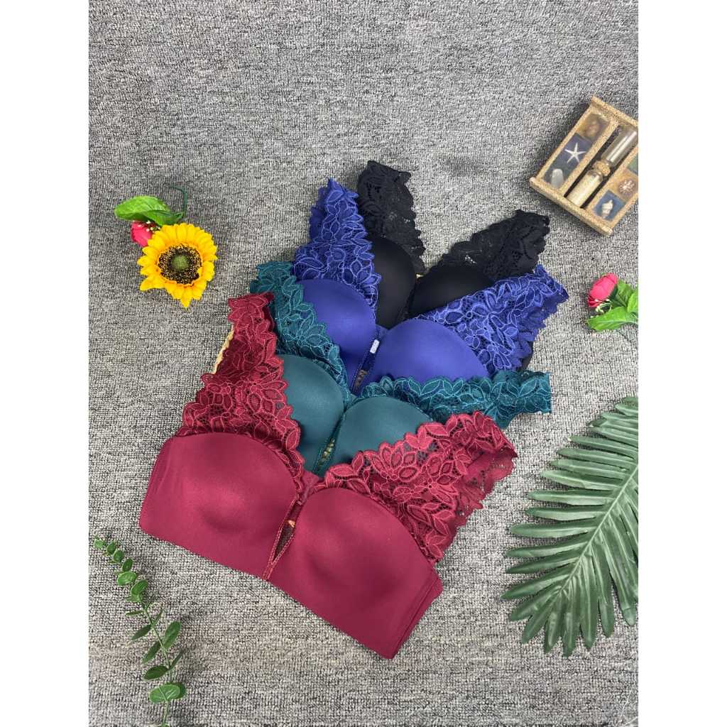 Bra wanita/ bh cewek 1952 Push Up Bra Beha Kutang tidak ada kawat busa tebal cup B Barang spot