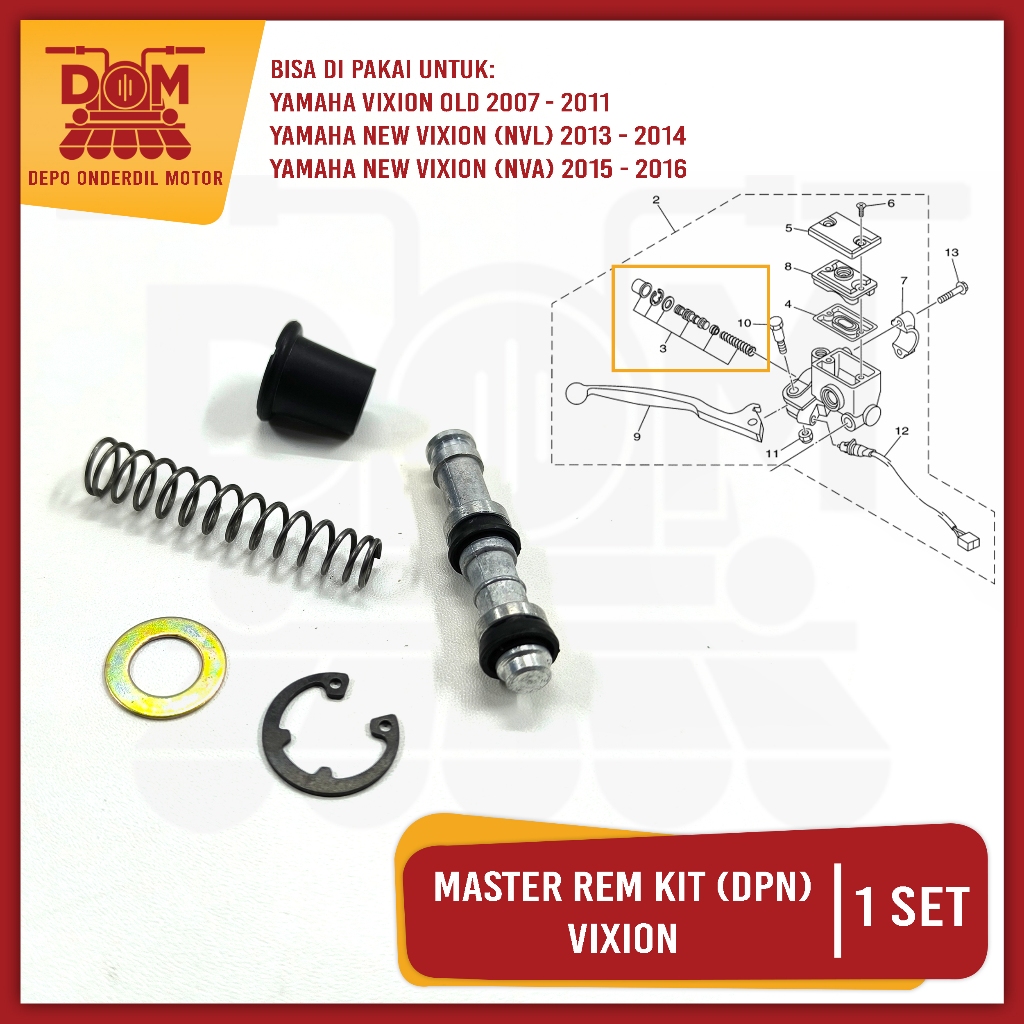 Master Rem Kit Depan Vixion (KAWA) Repairkit Sil Seal Master Rem Cakram Depan Yamaha V-ixion Old New