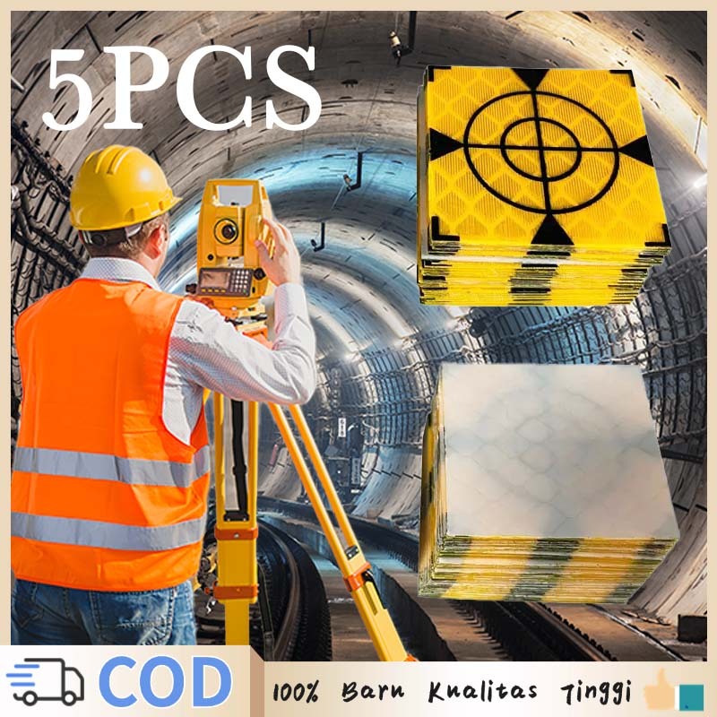 5pcs/set Stiker Prisma Reflector 5x5cm Survey Reflector Sheet Reflector Sheet Prisma Target Stiker