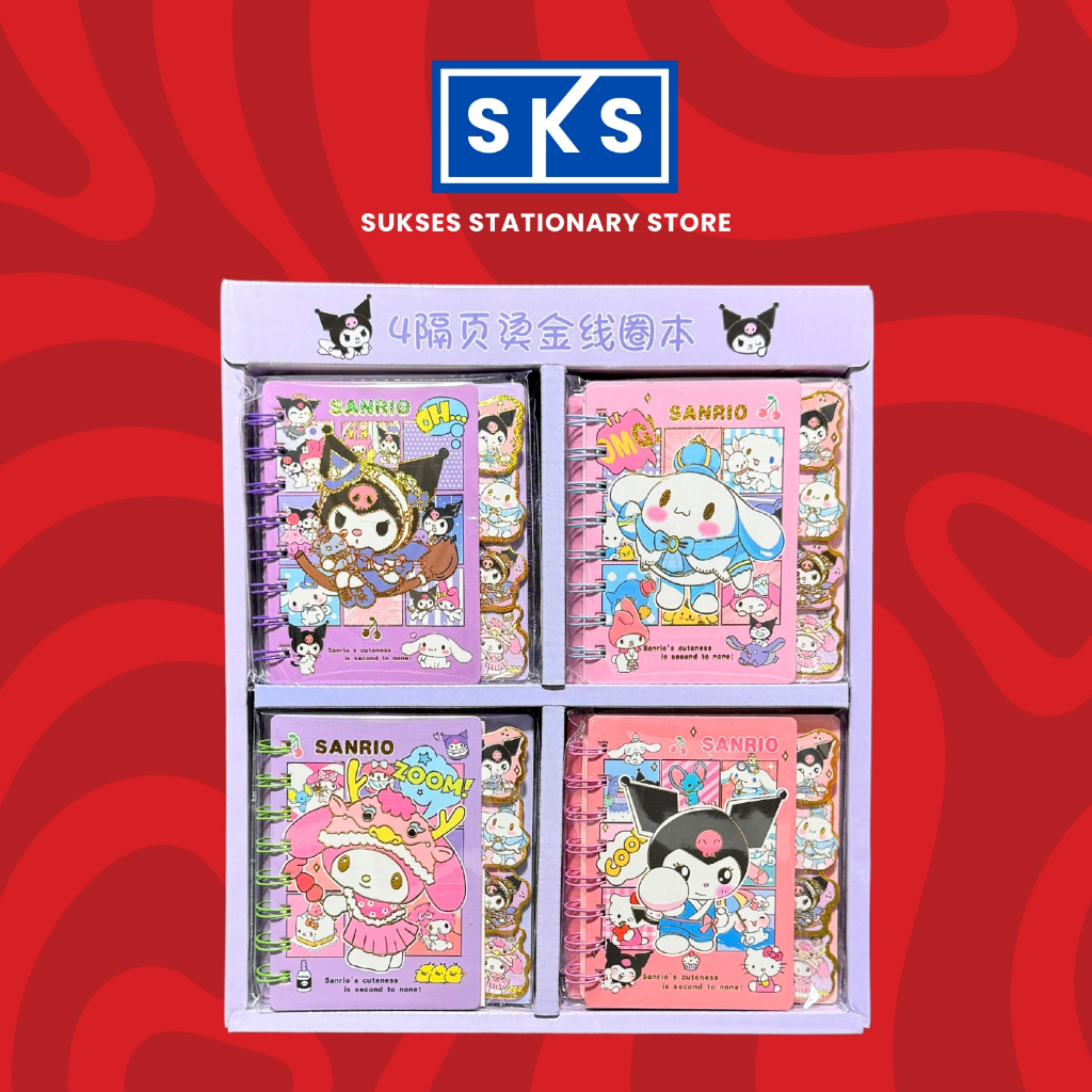 

Notebook Spiral A6 Sekat Sanrio Kilap Buku Catatan Tulis Lucu Buku Notes Kecil
