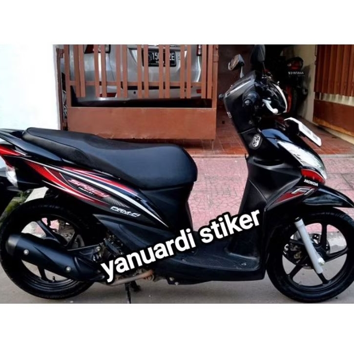 STRIPING LIST STIKER HONDA SPACY TAHUN 2012 FI LIST BODI HITAM FULL STIKER SPACY FI 2012 HITAM