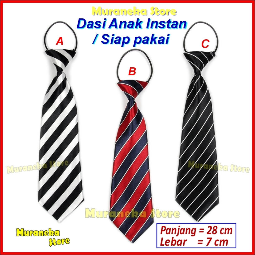 Dasi Anak Panjang Instan Motif Hitam Laki Kecil Garis Polos Anak2 Tk Panjang Pesta Balita Cowok Sd T