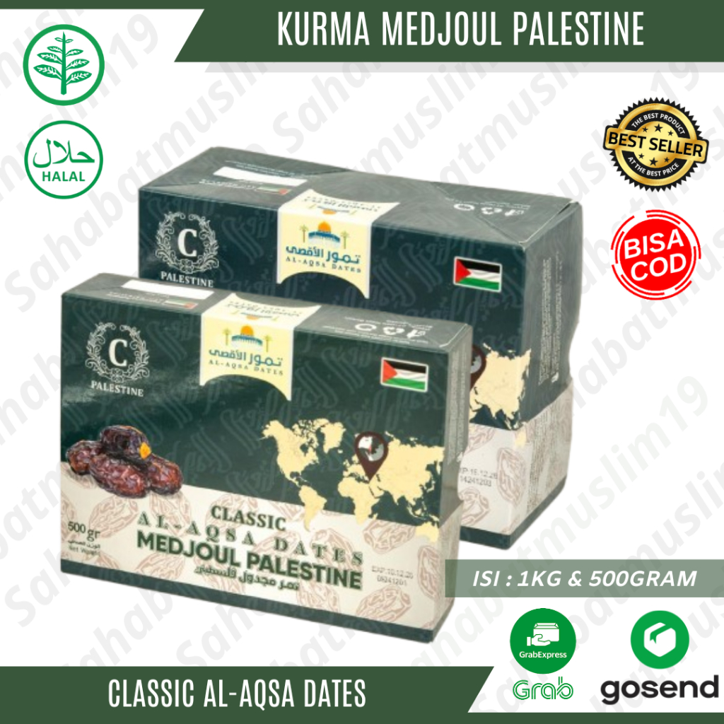 

Kurma Medjool Palestine Classic 1kg 500gr Al Aqsa Dates Korma Jumbo Medjoul Medjol