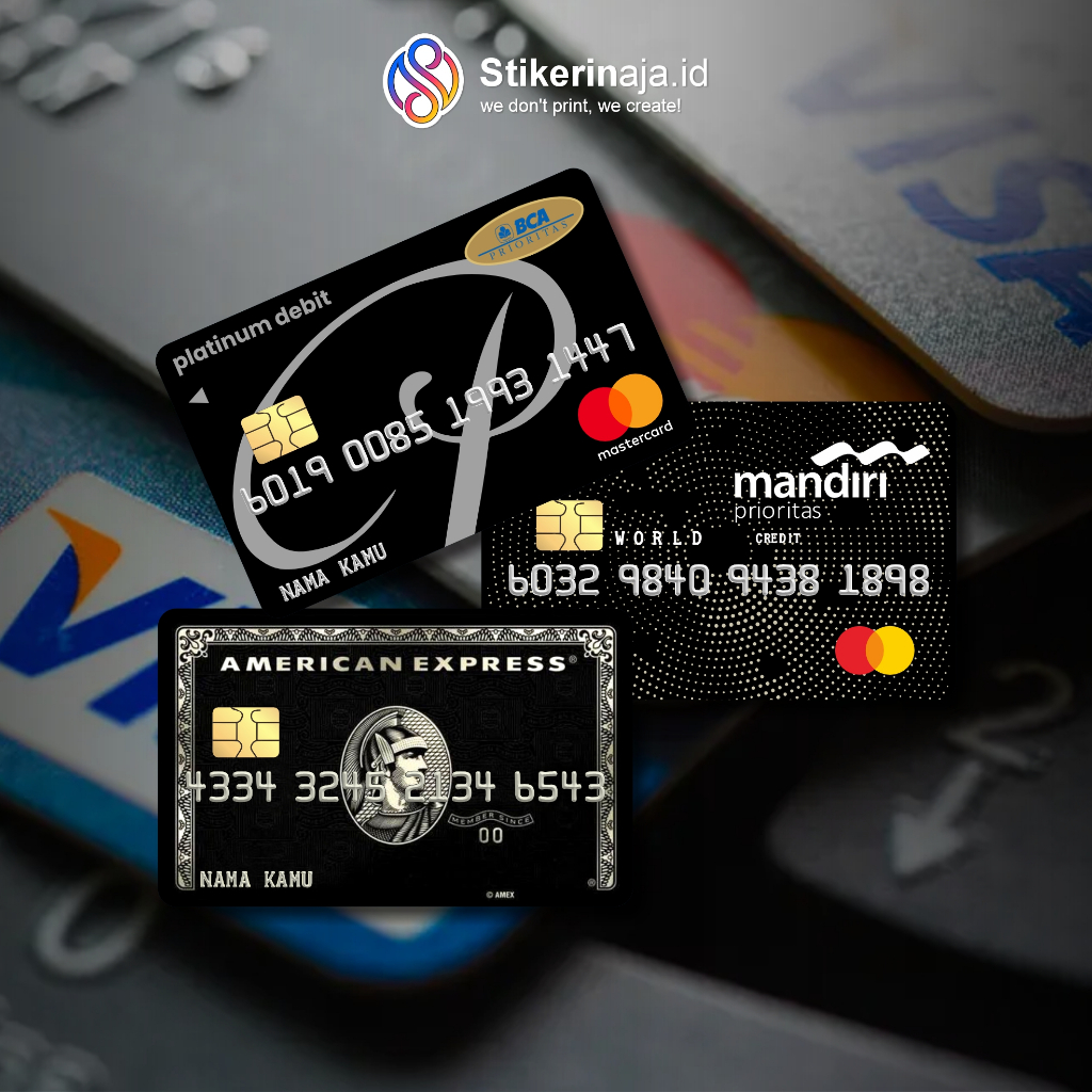 Custom Fake Prioritas BCA MANDIRI BRI AMERICAN EXPRESS - Sticker Skin Card - Vinyl ATM Debit Credit 