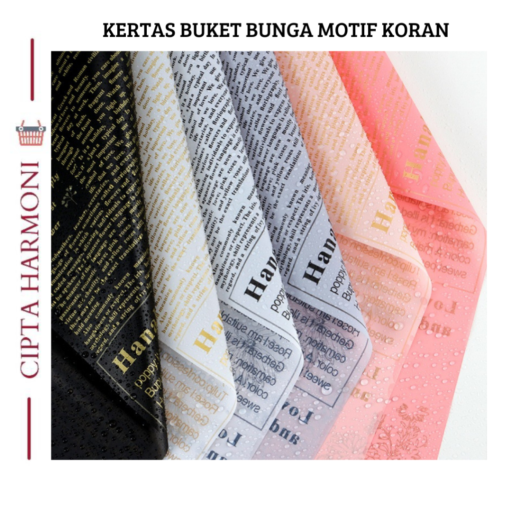 

20 LEMBAR Flower Wrapping Paper Waterproof Kertas Buket Bunga Cellophane Motif Koran KB012