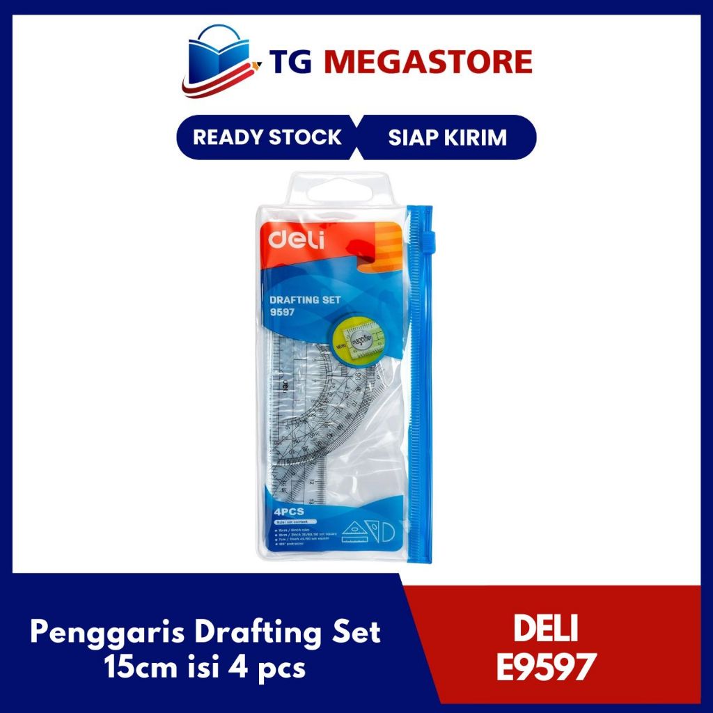 

Penggaris Drafting Set Deli 15cm isi 4 pcs - E9597