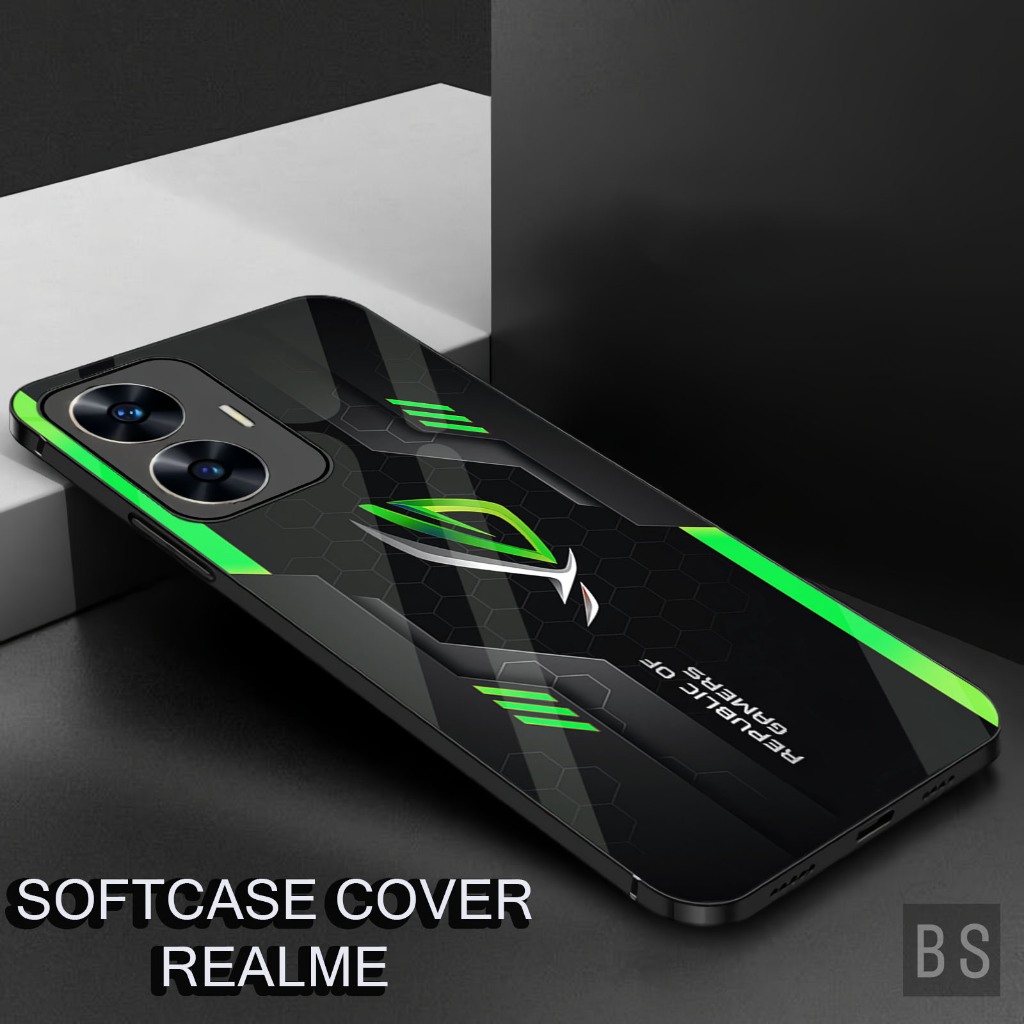 ( MK65 ROG ) Softacase Glossy Realme C55,C33,C31.C30,C61,C63,C65,C67 4G ,C75 Case Kilau Kaca Kesing 