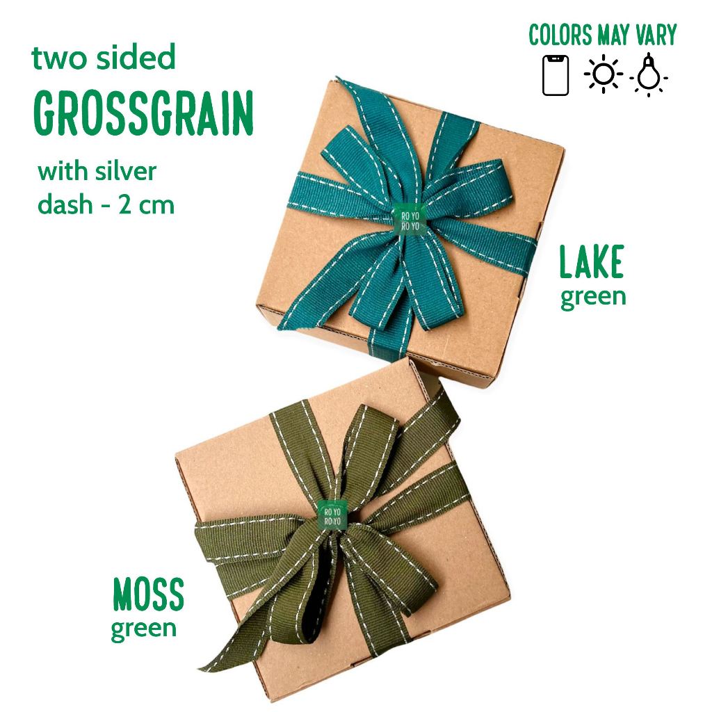 

Pita Grossgrain / Salur Bintik Silver | Lebar 2 cm