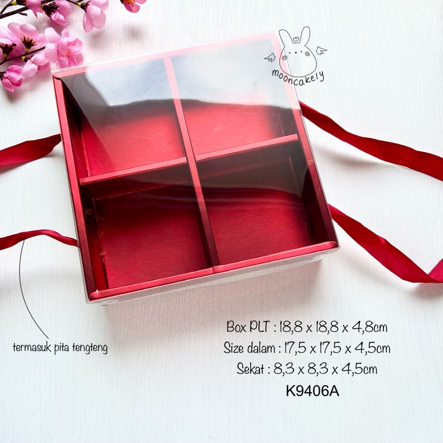 

(5pcs) Kotak Mooncake Mika isi 4| K9406| K9407| Box| dus Kue Bulan| K90| K94
