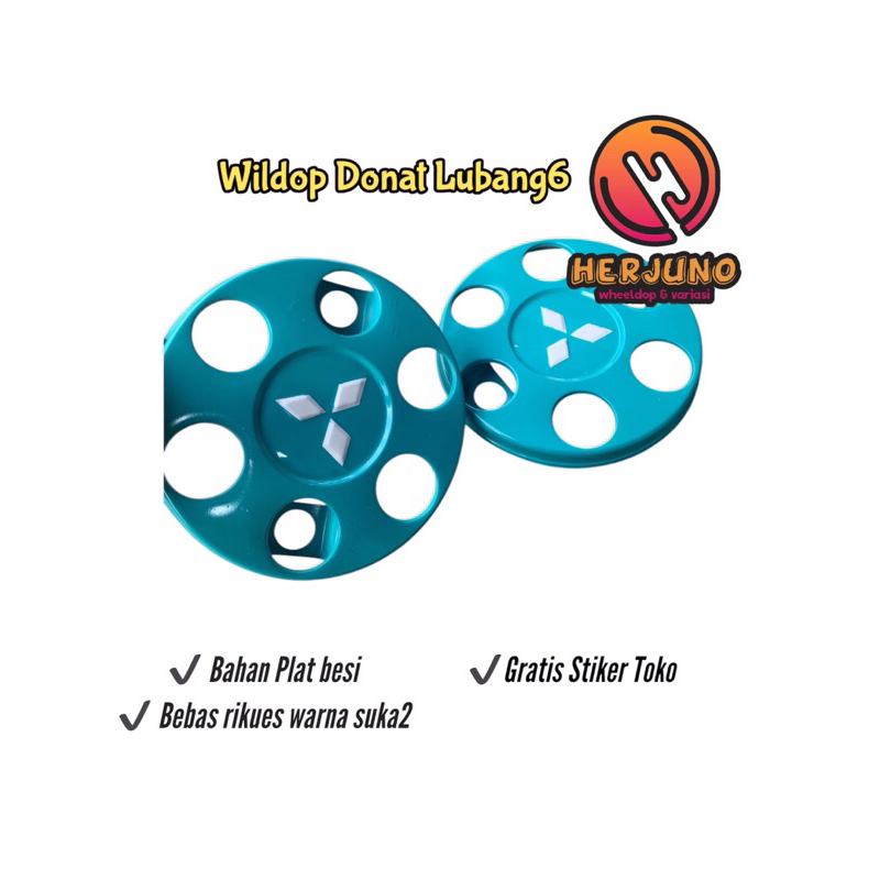 2biji atau sepasang weldop ring donat lubang6 plat besi